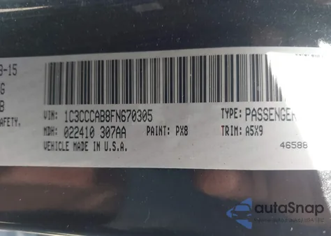 2015 Chrysler 200 Limited из США, поврежденный, VIN 1C3CCCAB8FN670305